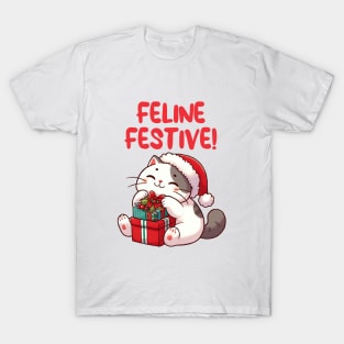 Feline Festive Christmas Cat T-Shirt